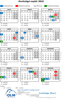 2018 naptár